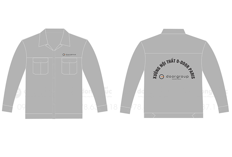 May và in áo bảo hộ Xưởng nội thất O-Door Paris