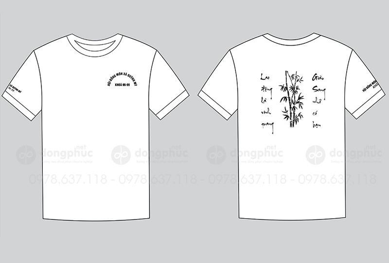 May và in áo cổ tròn Hội đồng môn Xã Quỳnh Mỹ khóa 96-99