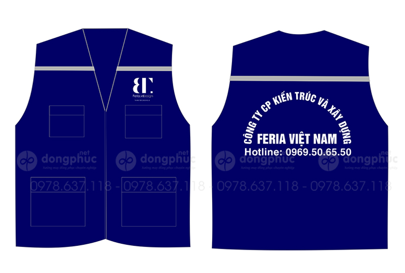 May và in áo gile Công ty CP kiến trúc và xây dựng Feria Việt Nam