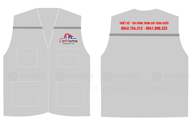 May và in áo gile Công ty LinHome