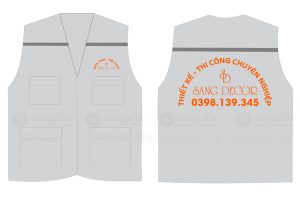 May và in áo gile Công ty Sang Decor