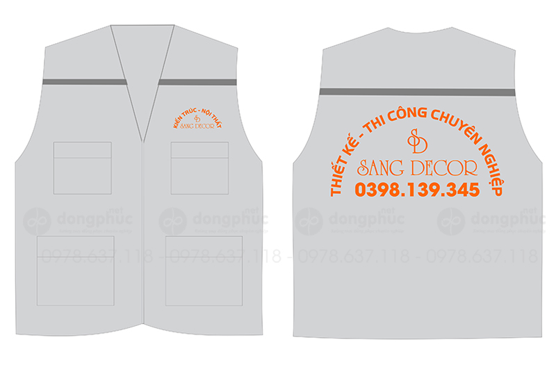 May và in áo gile Công ty Sang Decor