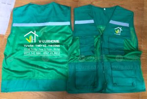 May và in áo gile Công ty V-luxhome