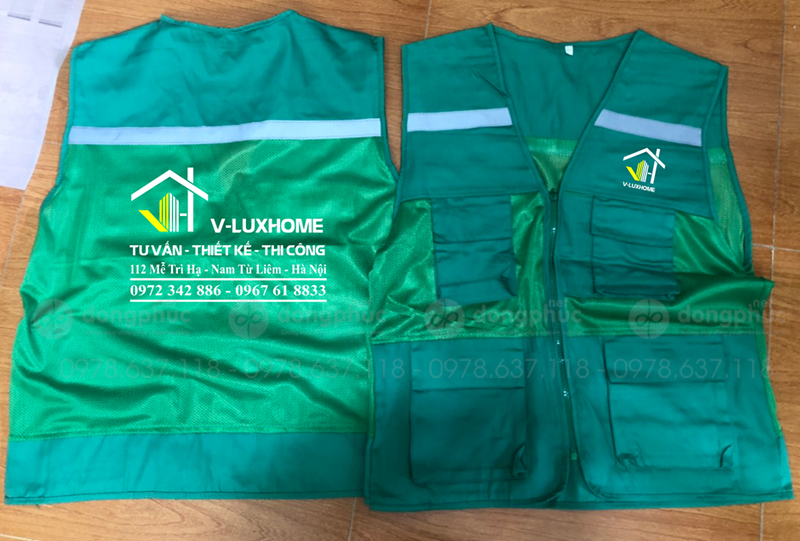 May và in áo gile Công ty V-luxhome