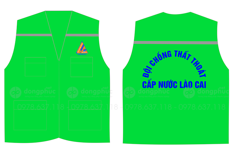 May và in áo gile Đội chống thất thoát Cấp nước Lào Cai