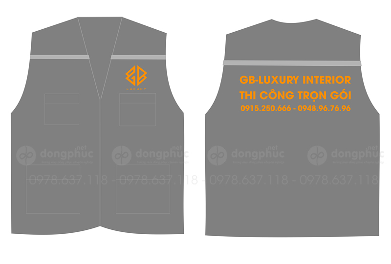 May và in áo gile màu xám GB-Luxury Interior