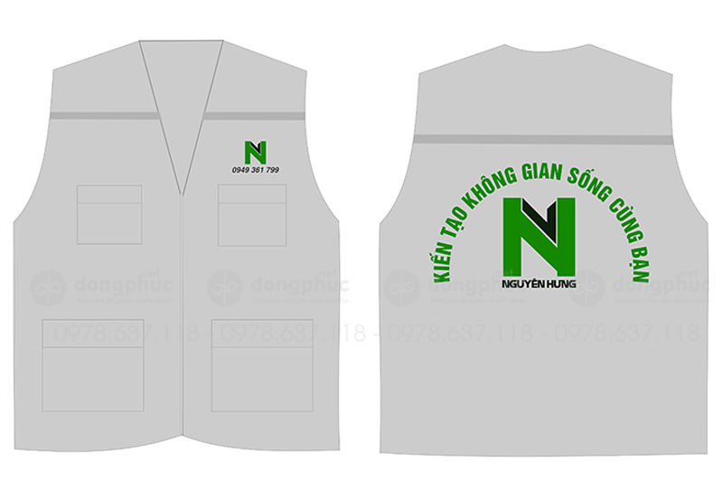 May và in áo gile Nội thất Nguyên Hưng