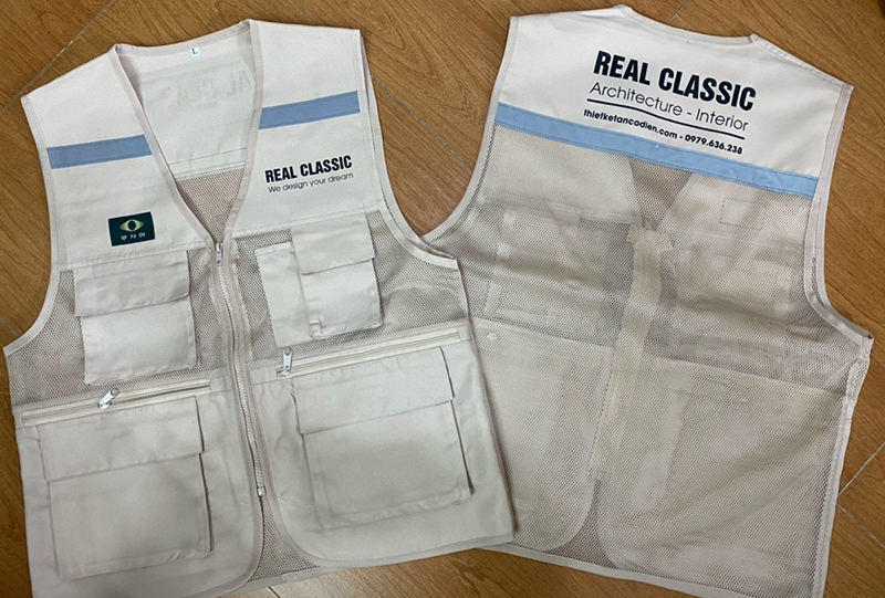 May và in áo gile Công ty Real Classic