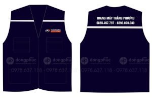 May và in áo gile Thang máy Thắng Phương