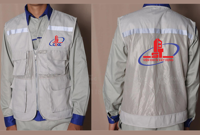May và in áo gile Viện KHCN Xây dựng
