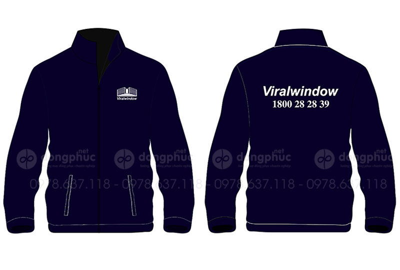 May và in áo khoác màu xanh đen Công ty Viralwindow