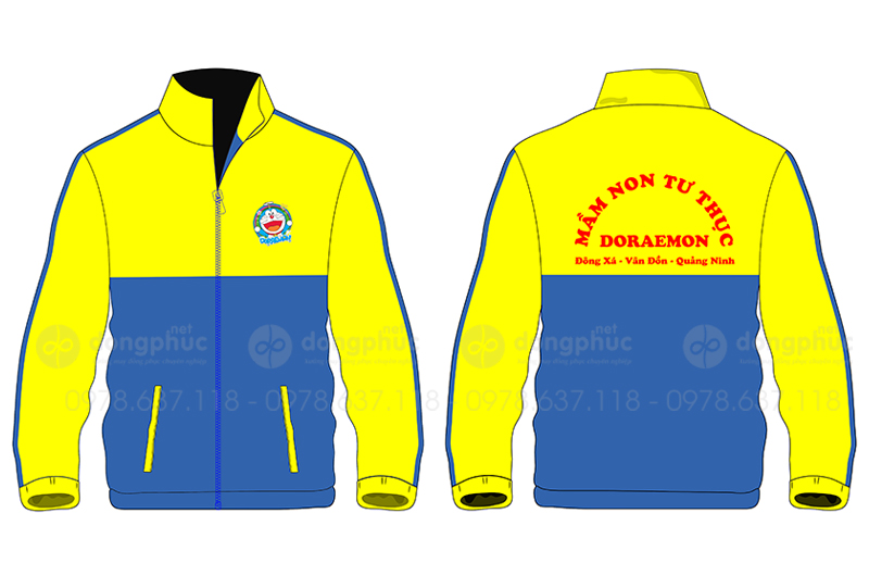 May và in áo khoác Trường Mầm non tư thục Doraemon