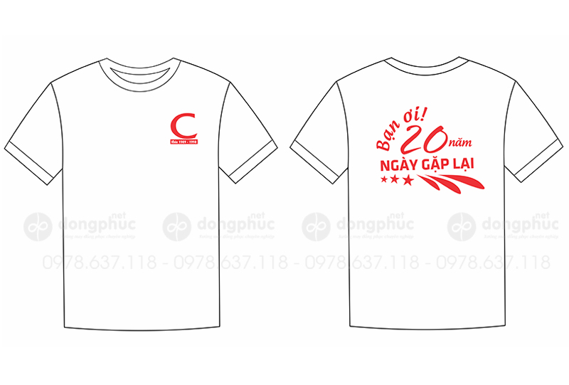 May và in áo phông Lớp C khóa 1989-1998 20 năm ngày gặp lại