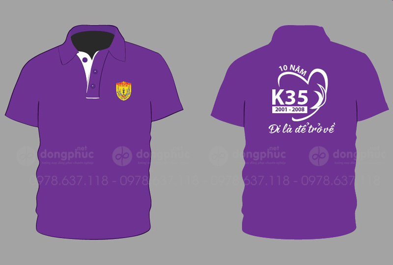 May và in áo Lớp K35 2001-2008 10 năm Đi để trở về