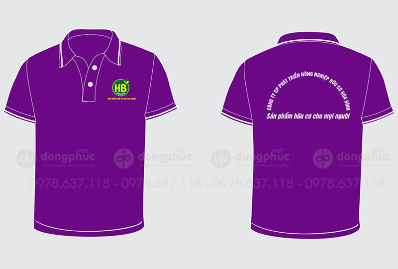 May và in áo phông Công ty CP phát triển nông nghiệp hữu cơ Hòa Bình