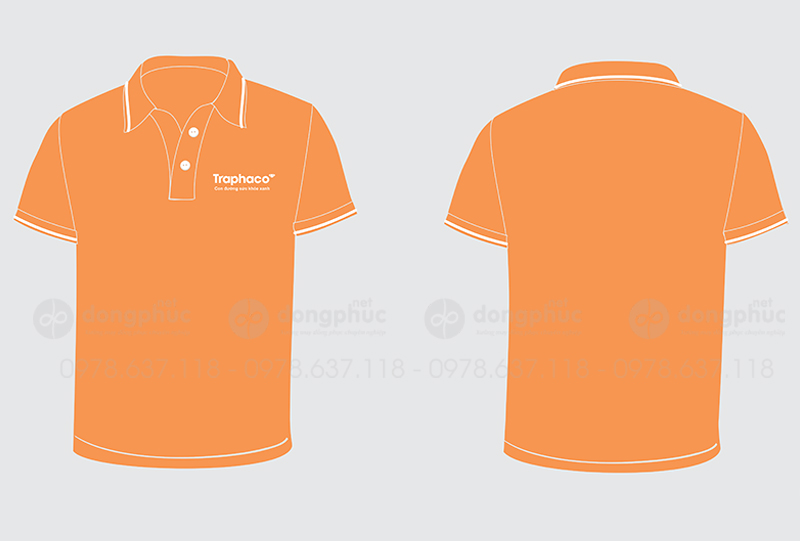 May và in áo phông màu cam Công ty Traphaco