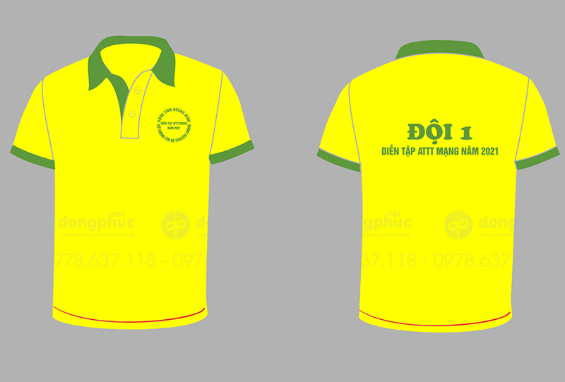 May và in áo phông màu vàng Đội 1 - Diễn tập ATTT mạng năm 2021
