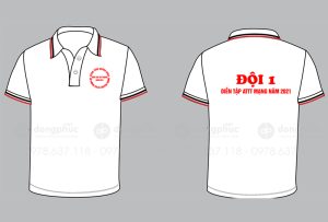 May và in áo phông màu trắng Đội 1 - Diễn tập ANTT Mạng Năm 2021