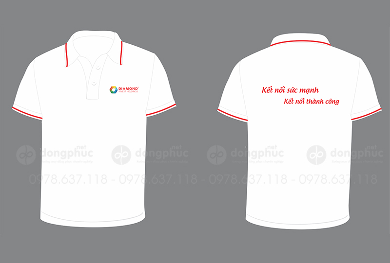 May và in áo phông màu trắng Diamond Invest Holdings