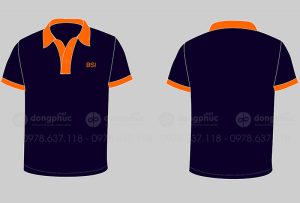May và in áo phông màu xanh đen Công ty BSI