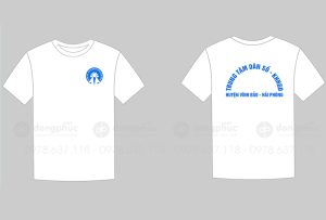 May và in áo phông Trung tâm dân số - KHHGĐ huyện Vĩnh Bảo - Hải Phòng