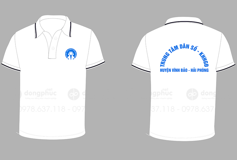 May và in áo polo Trung tâm dân số - KHHGĐ huyện Vĩnh Bảo - Hải Phòng