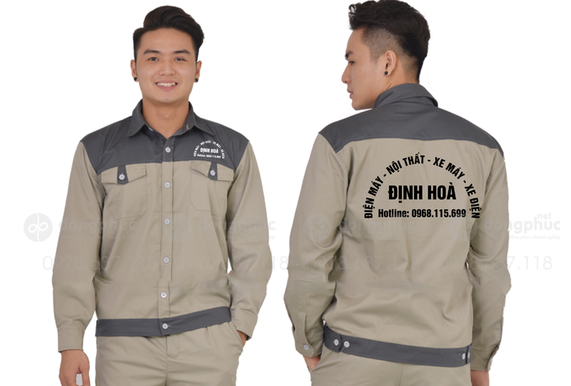 May và in đồng phục bảo hộ Điện máy Định Hòa
