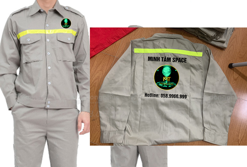 May và in đồng phục bảo hộ Minh Tâm Space