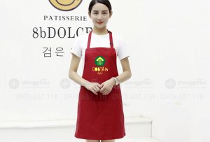 May và in tạp dề màu đỏ Cobtain Life