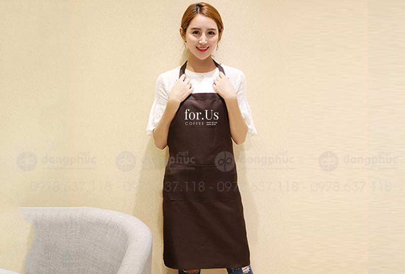 May và in tạp dề Quán coffee For.Us