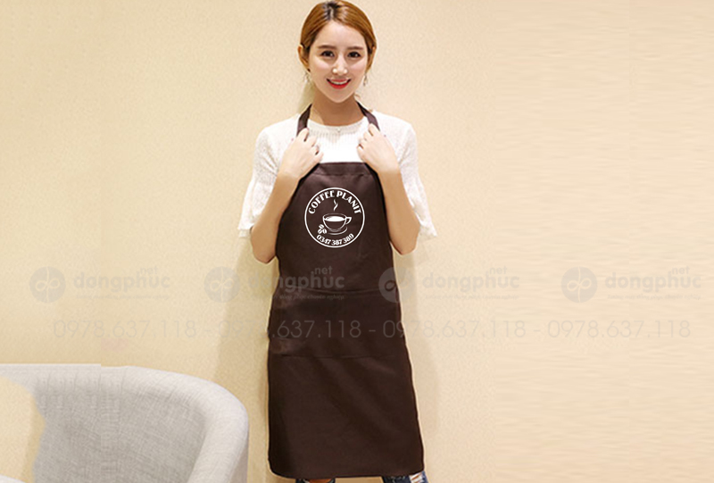 May và in tạp dề Quán Coffee Plaint