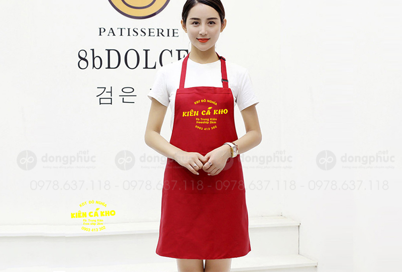 May và in tạp dề Quán Kiên cá kho