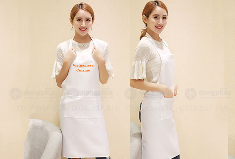 May và in tạp dề màu trắng Vietnamese Cuisine