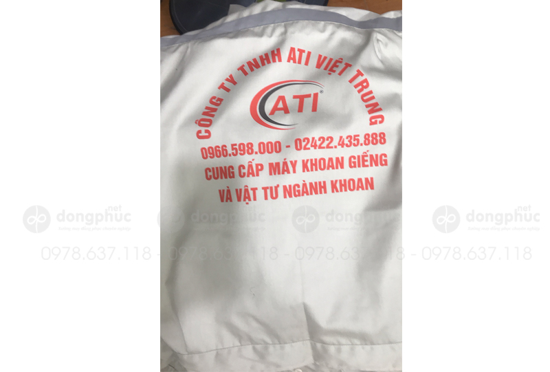 May và in áo bảo hộ Công ty TNHH ATI Việt Trung