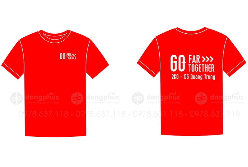 May và in áo Lớp màu đỏ 2K6 - D5 Quang Trung