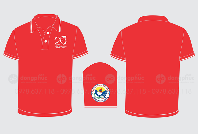 May và in áo Lớp B Trường THCS Bình Minh 1998-2018