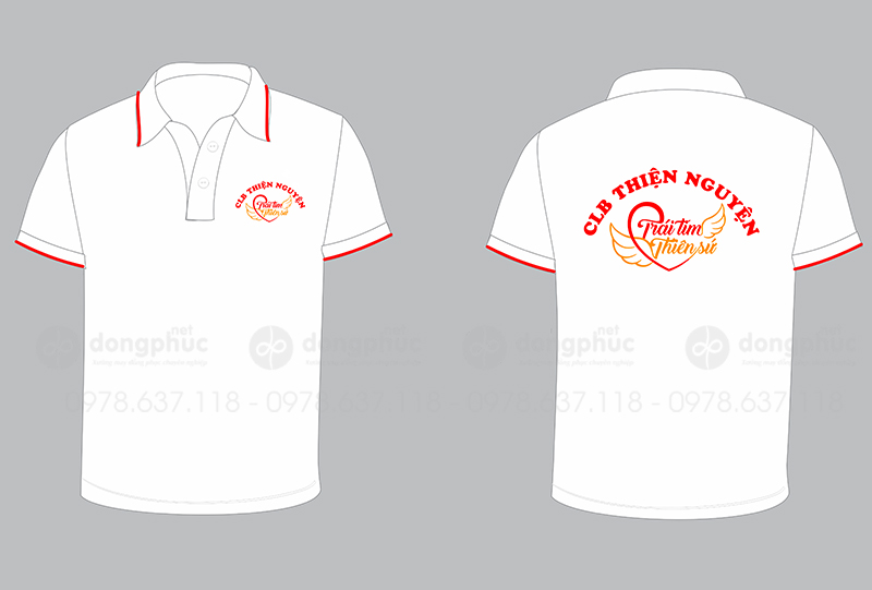 May và in áo phông Câu lạc bộ Thiện nguyện Trái tim thiên sứ