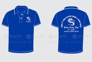 May và in áo phông màu xanh dương Công ty TNHH truyền thông & nghệ thuật Thiên Long Việt