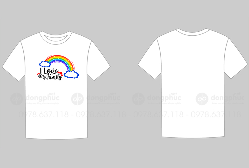 May và in áo phông I love my family