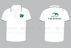 May và in áo phông màu trắng Khách sạn Thế Giới Xanh