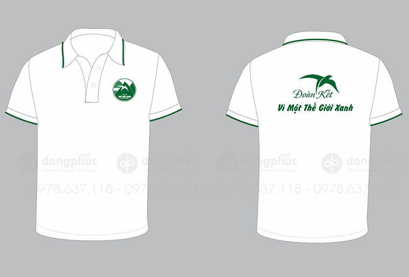 May và in áo phông màu trắng Khách sạn Thế Giới Xanh