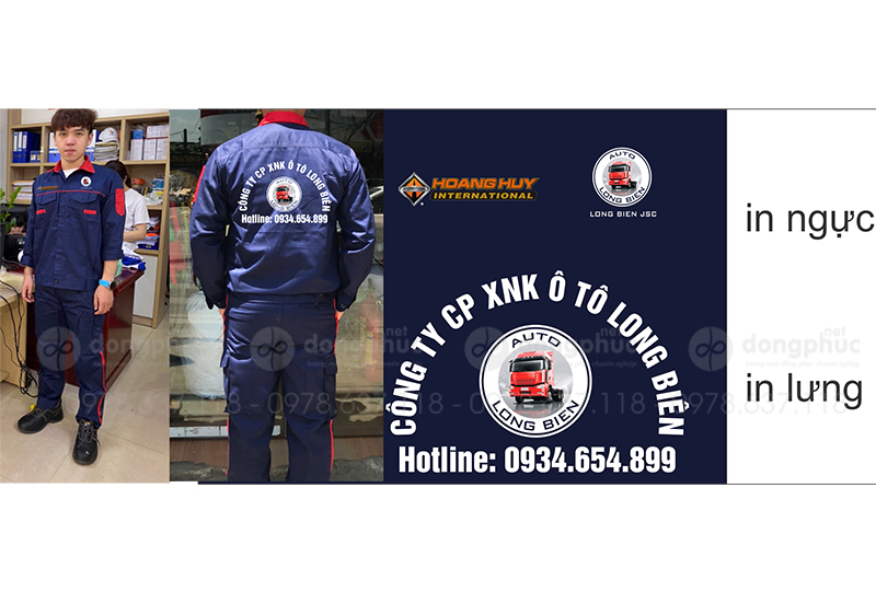 May và in đồng phục bảo hộ Công ty CP XNK ô tô Long Biên