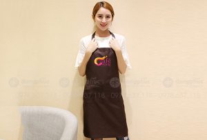 May và in tạp dề Cafe Sáng