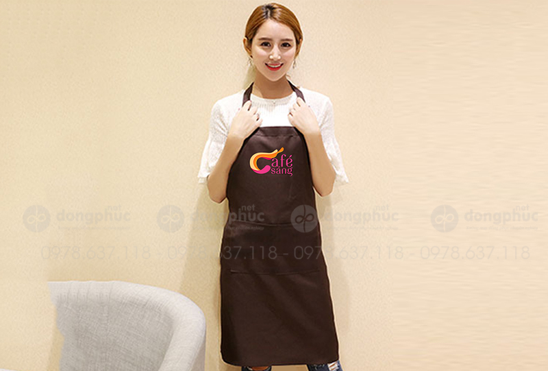 May và in tạp dề Cafe Sáng