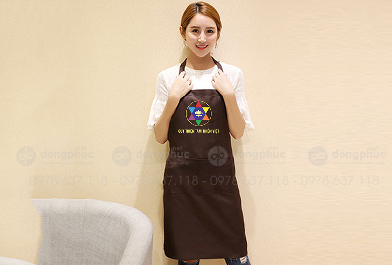 May và in tạp dề Quỹ Thiện tâm Thiền Việt