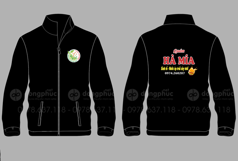 May và in áo khoác Quán Hà Mía