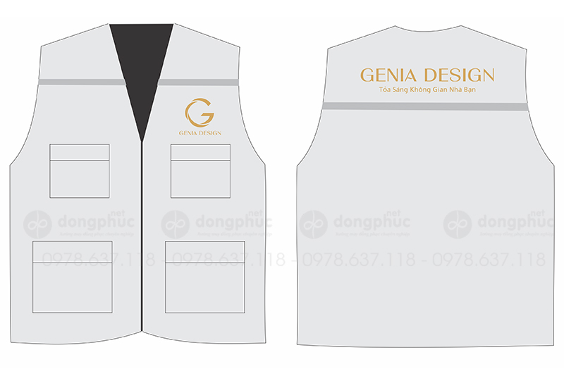 May và in áo gile Công ty Genia Design