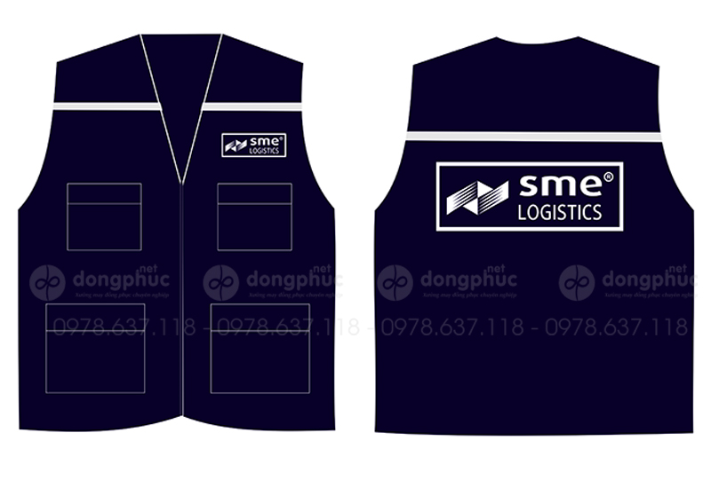 May và in áo gile Công ty SME Logistic