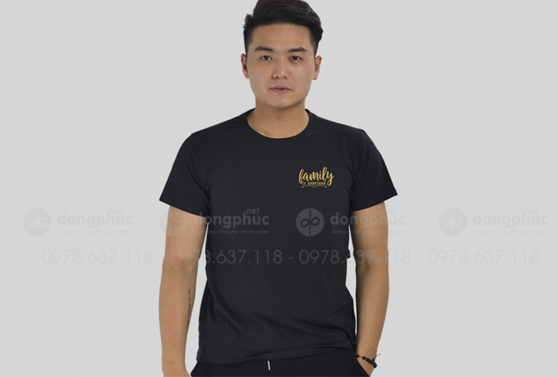 May và in áo phông cổ tròn Family is everything