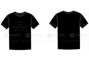 May và in áo phông cổ tròn màu đen